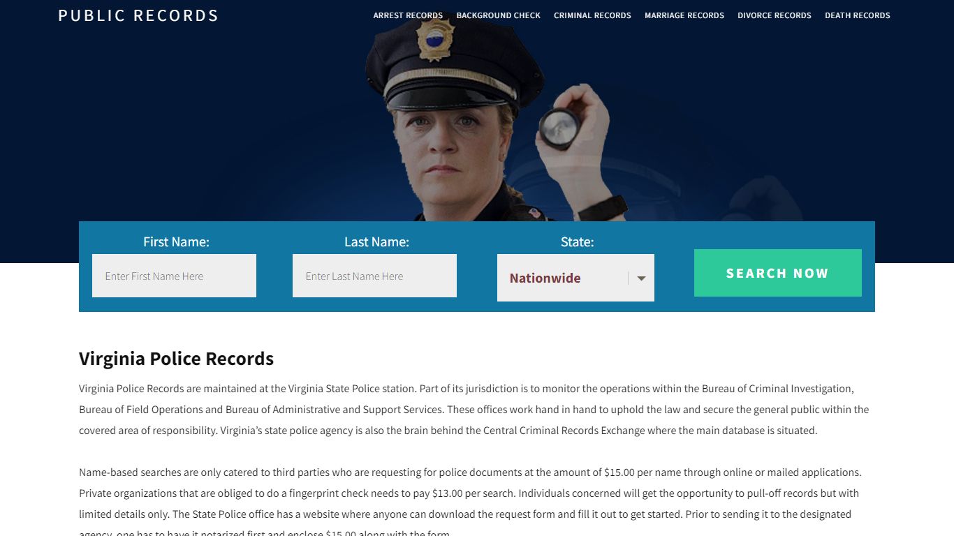 Virginia Police Records | Get Instant Reports On People